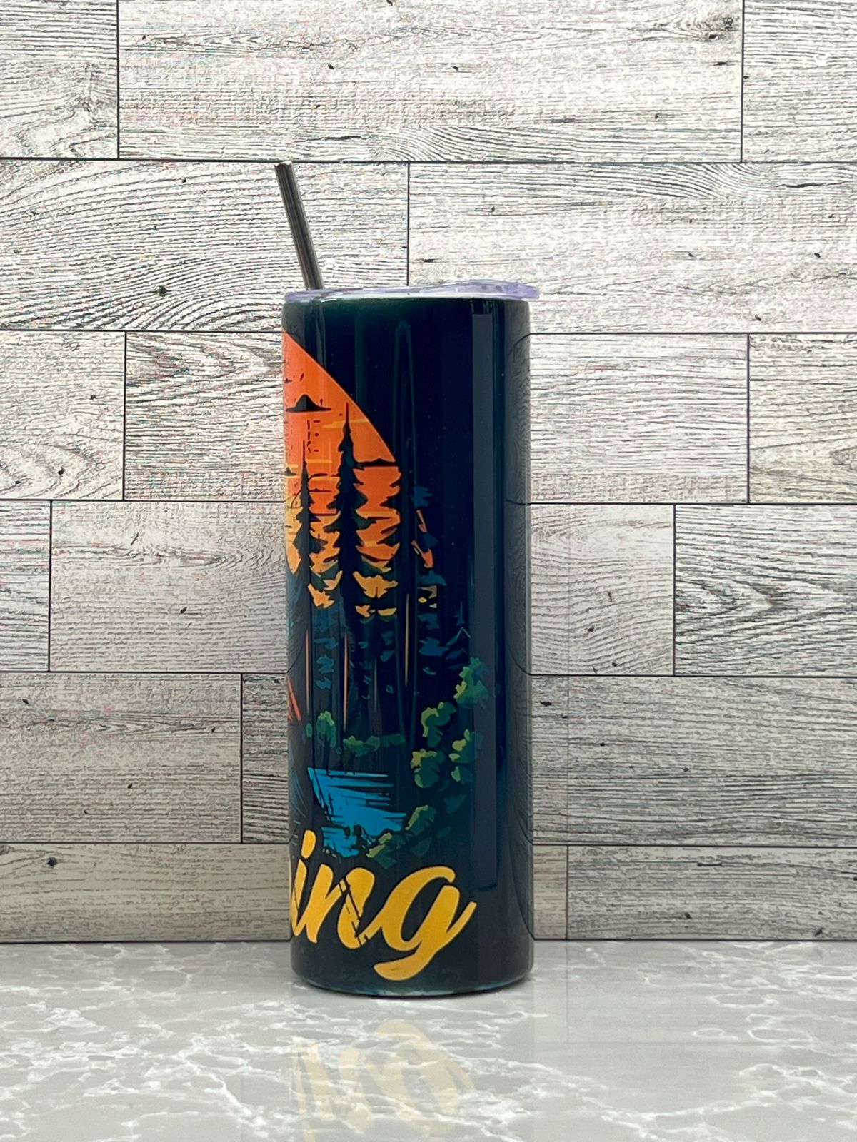 20oz Stainless Steel Tumbler "Camping"