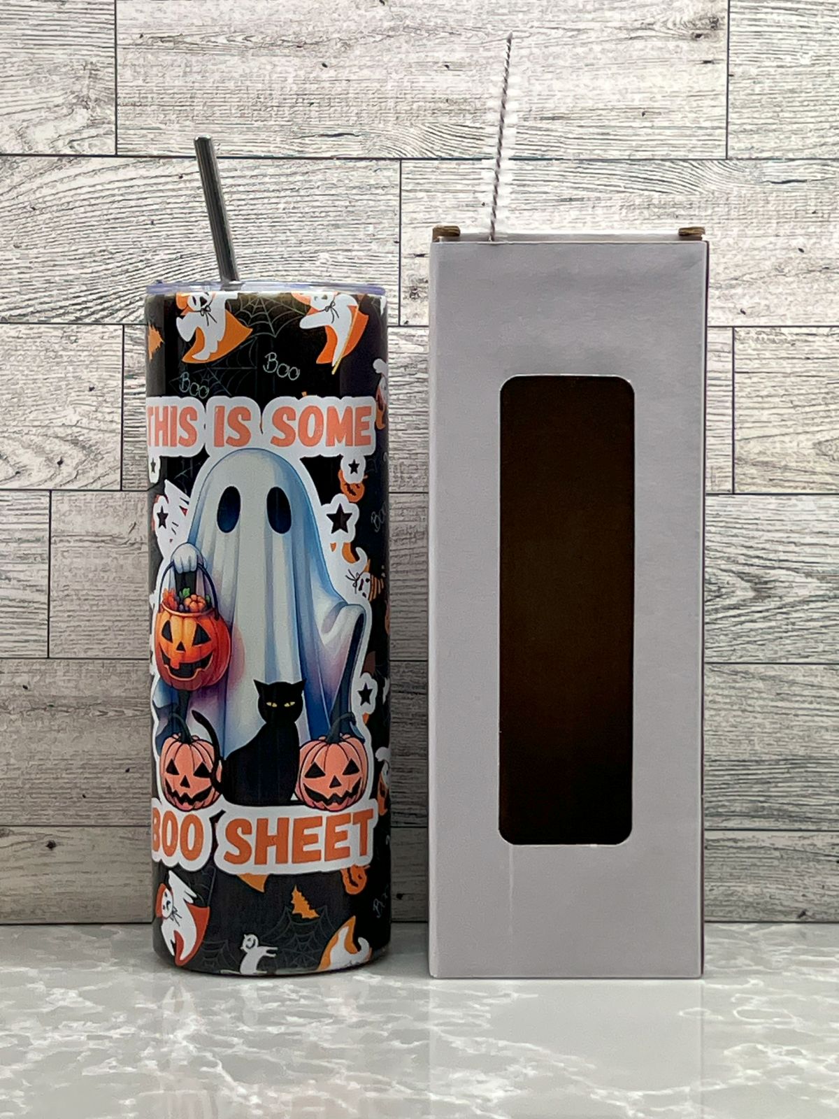 20oz Stainless Steel Tumbler "Boo Sheet"