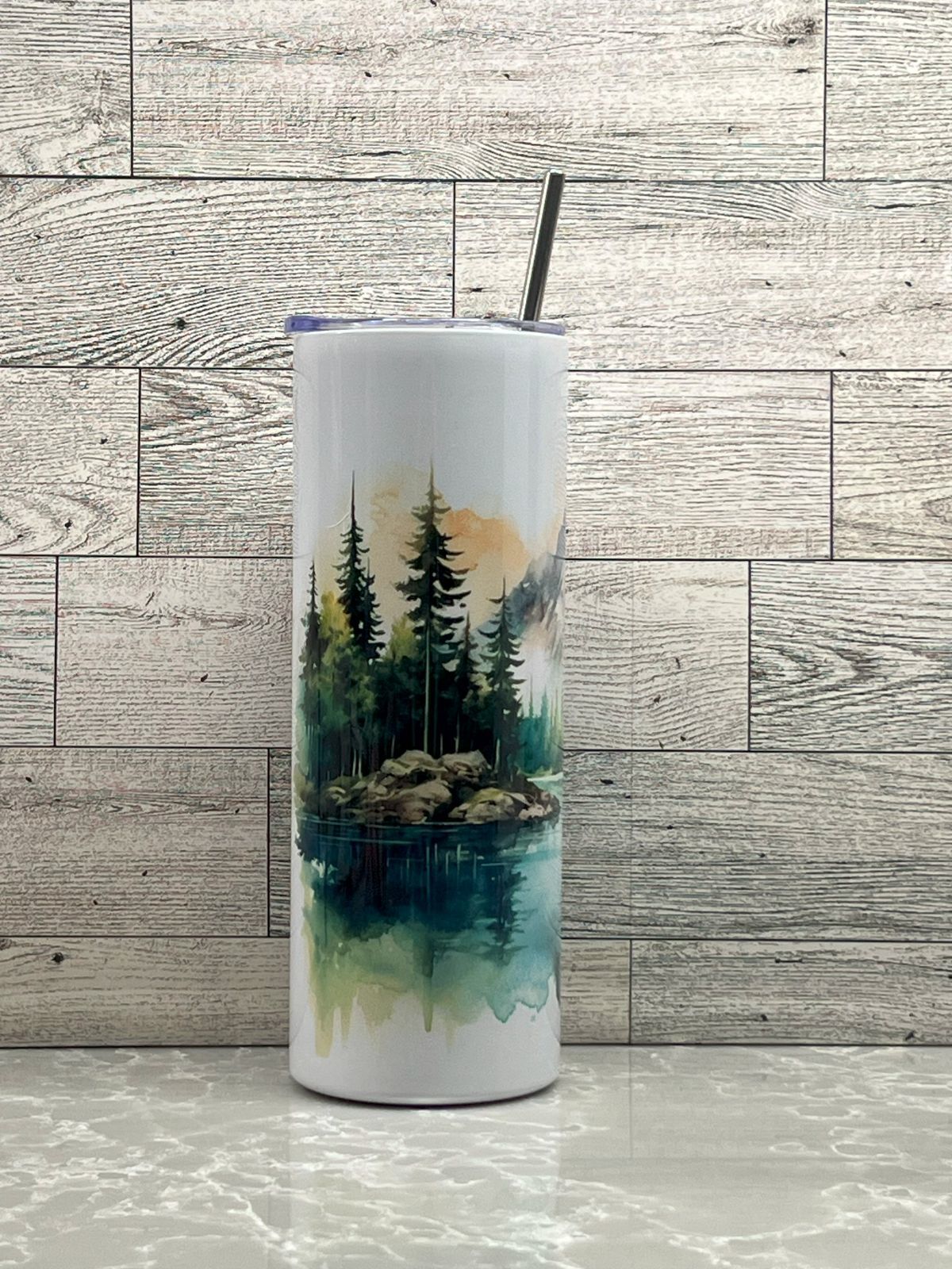 20oz Stainless Steel Tumbler "Mountains"