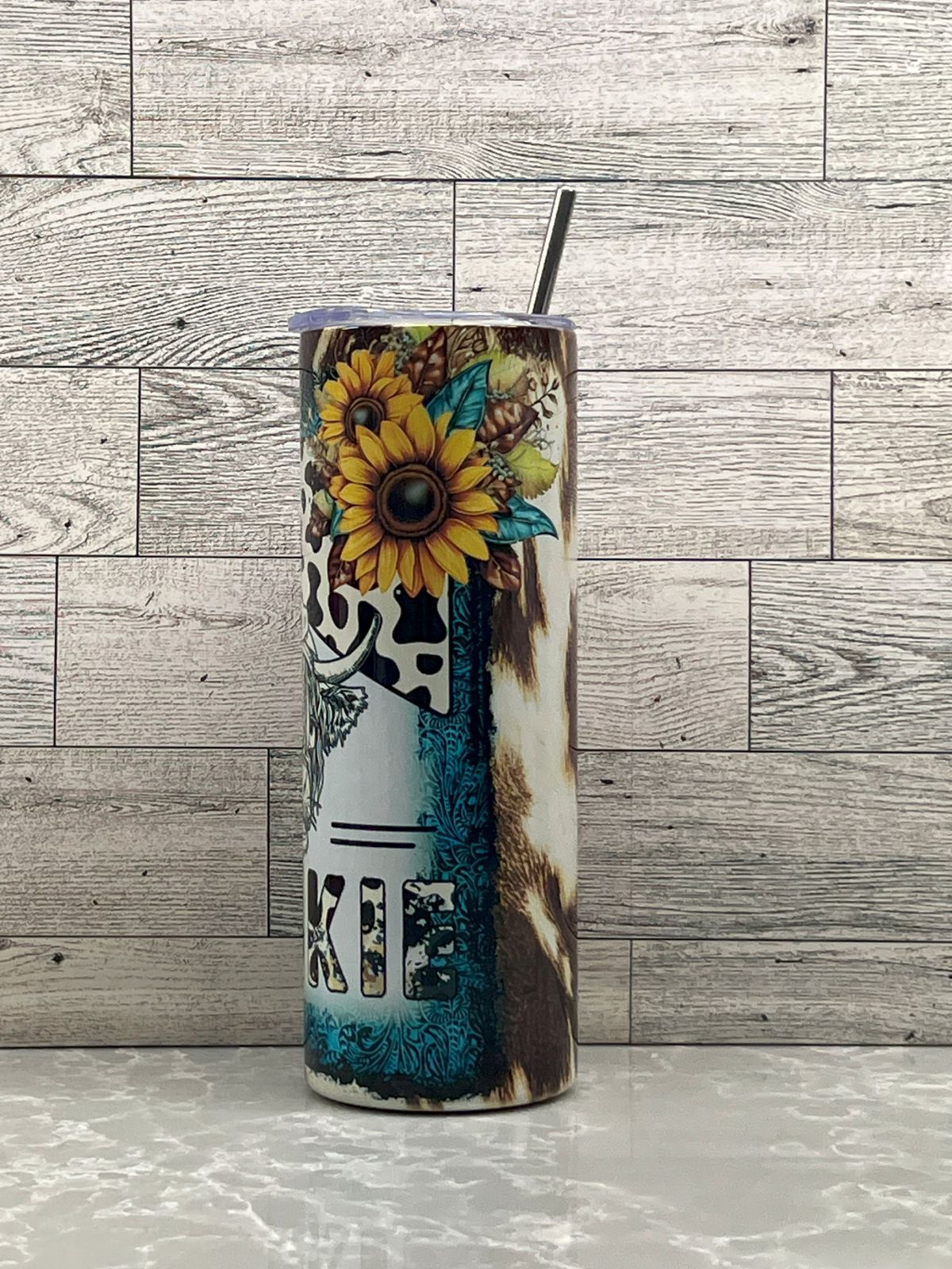 20oz Stainless Steel Tumbler "Cow Junkie"