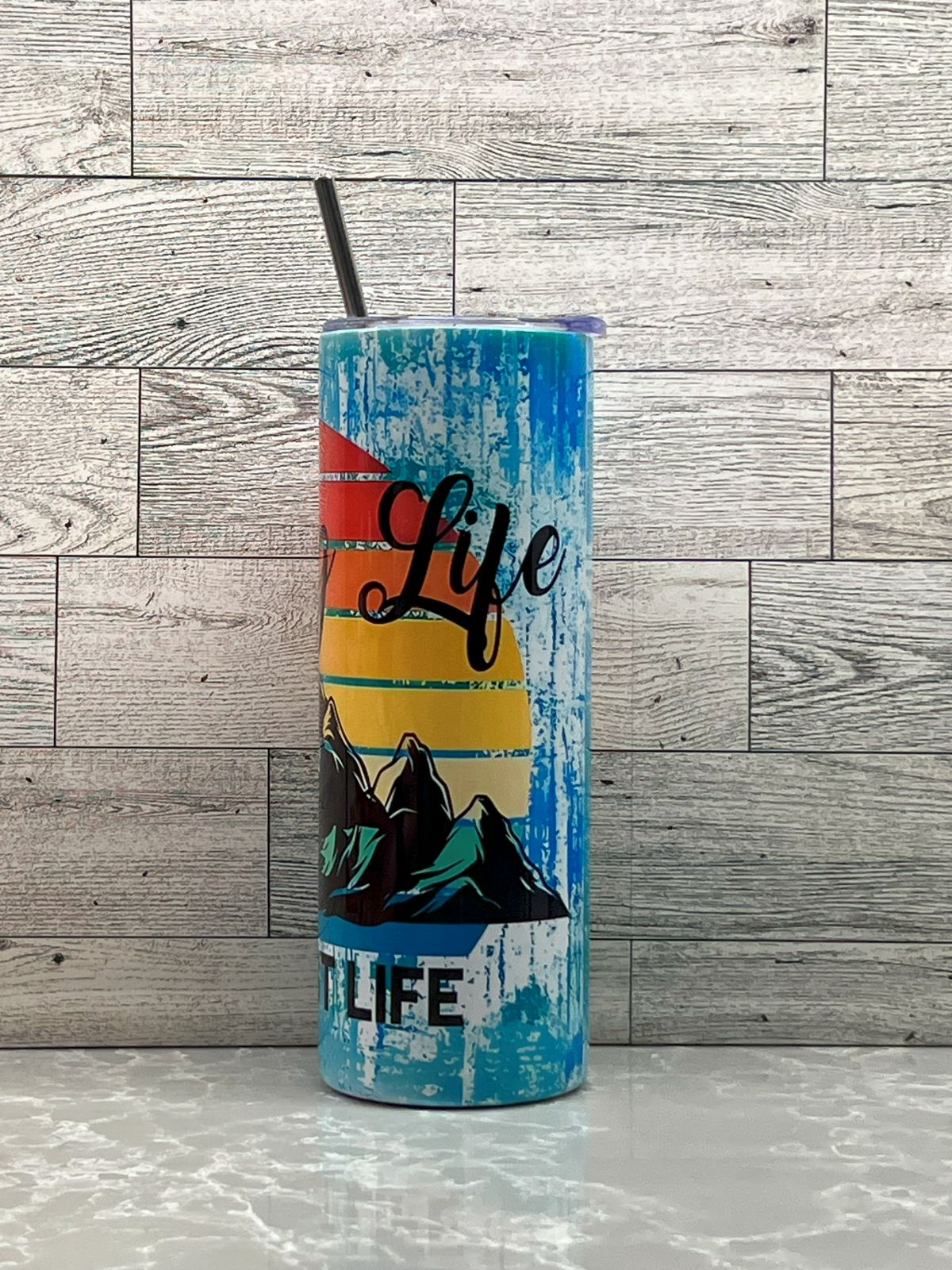20oz Stainless Steel Tumbler "Camping Life_02"