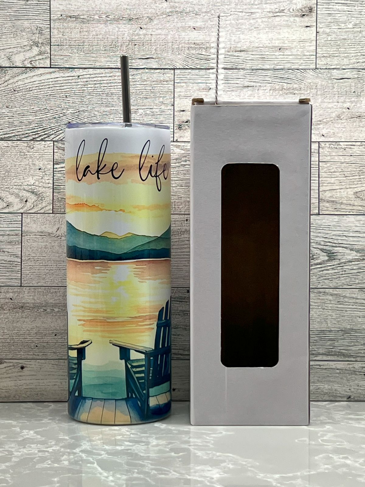 20oz Stainless Steel Tumbler "Lake Life"