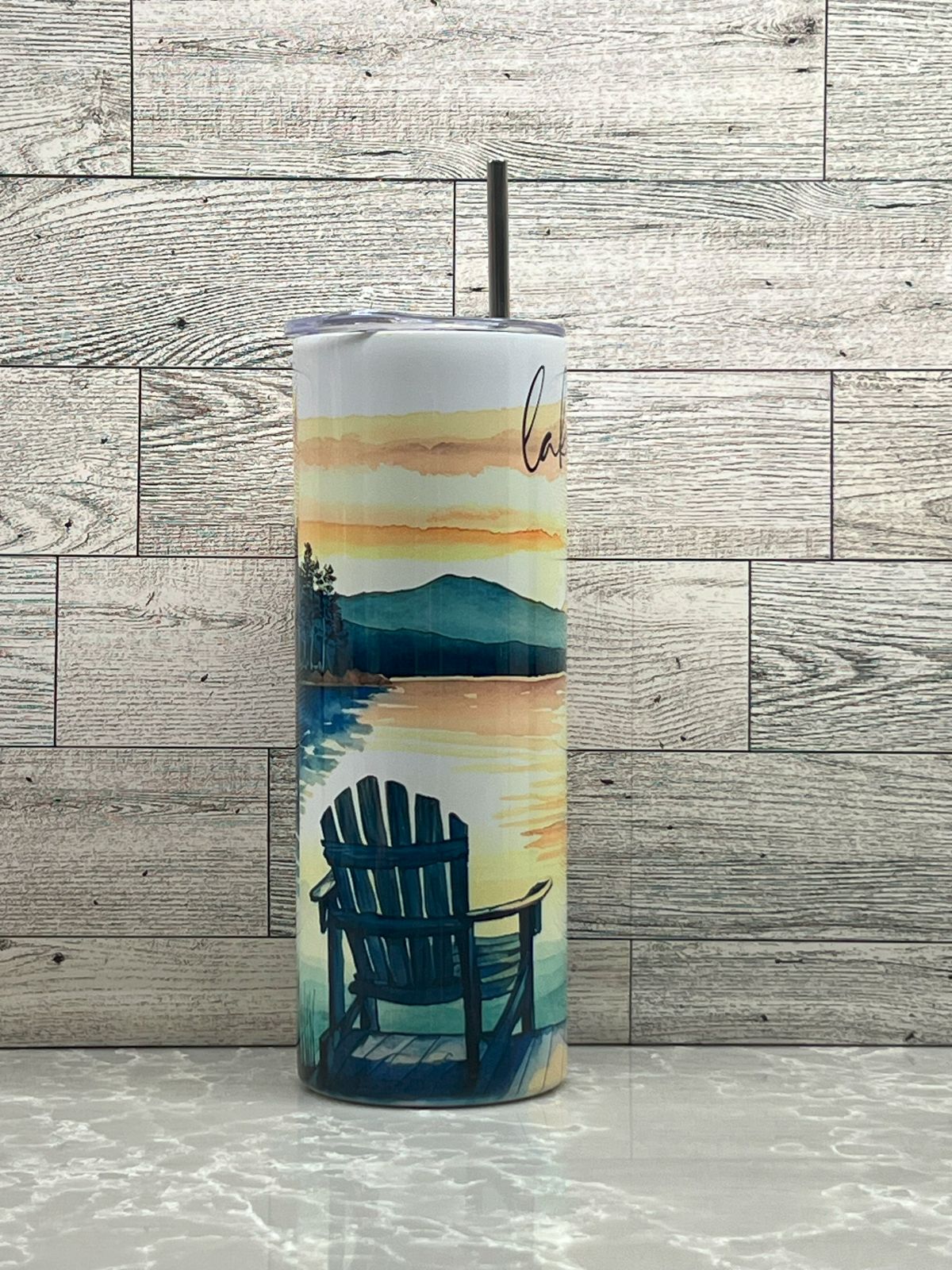 20oz Stainless Steel Tumbler "Lake Life"