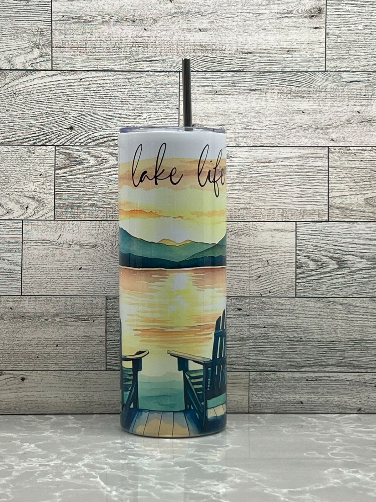 20oz Stainless Steel Tumbler "Lake Life"