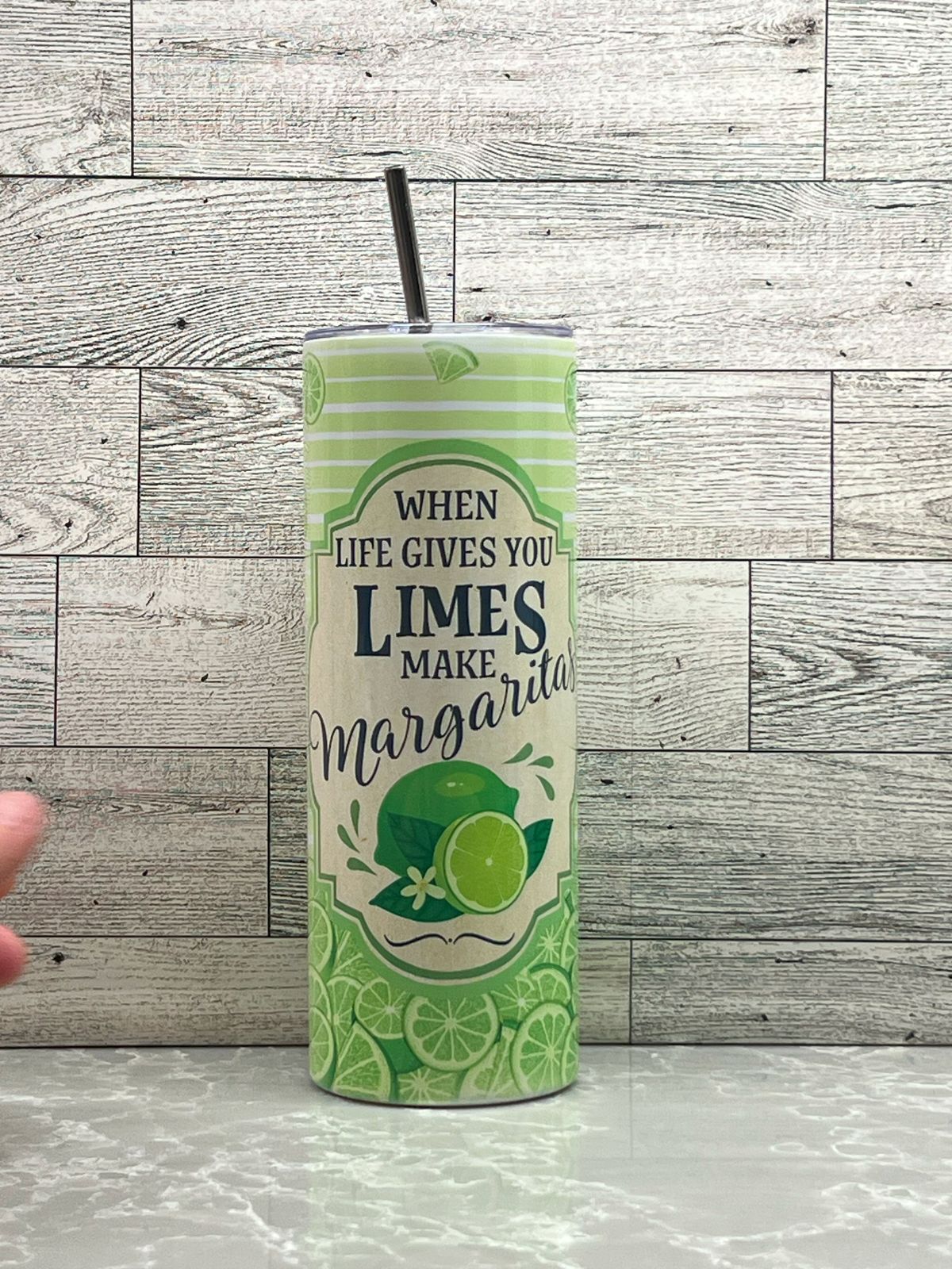 20oz Stainless Steel Tumbler "Limes & Margaritas"