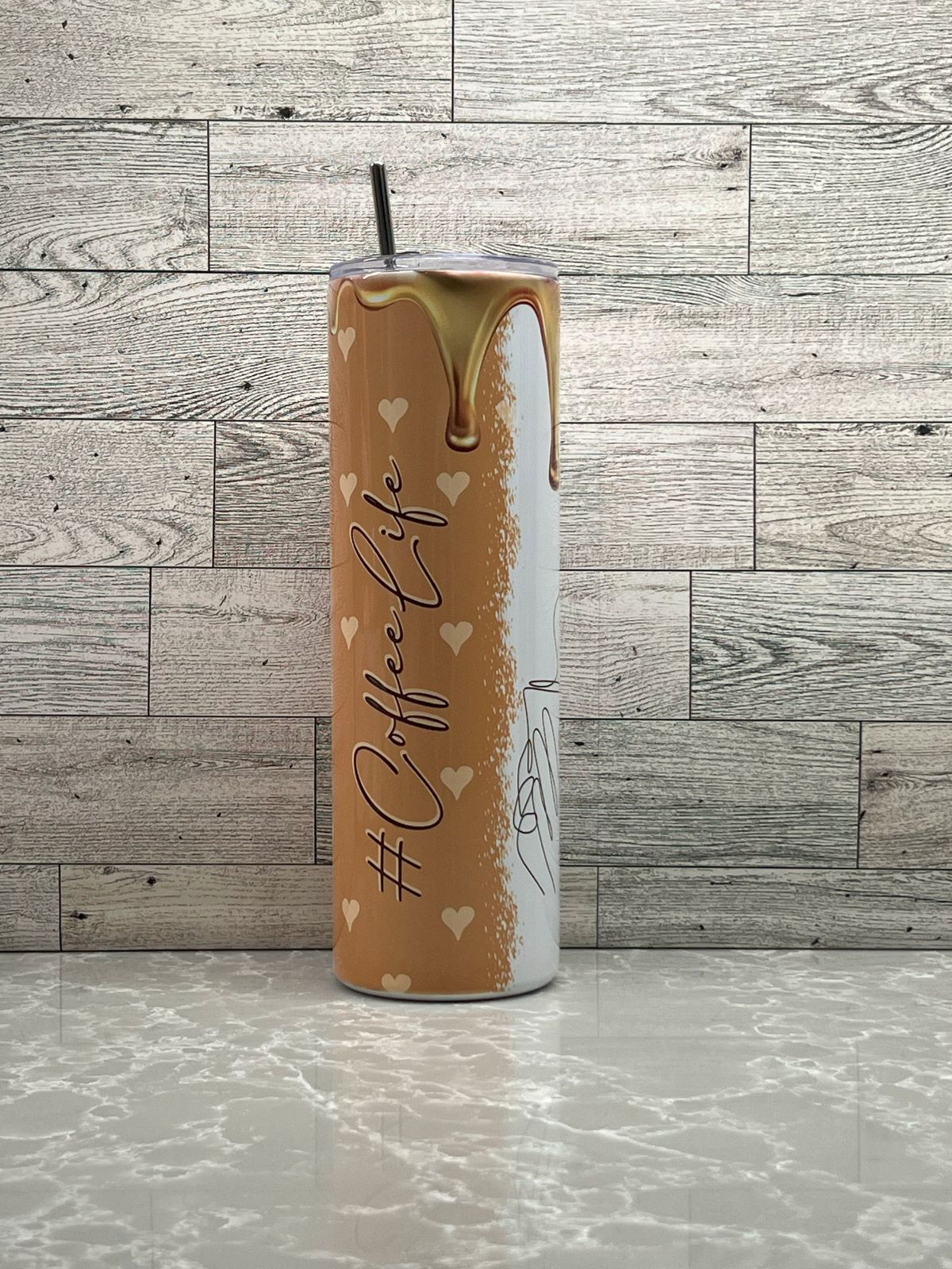 30oz Stainless Steel Tumbler "Coffee Life"