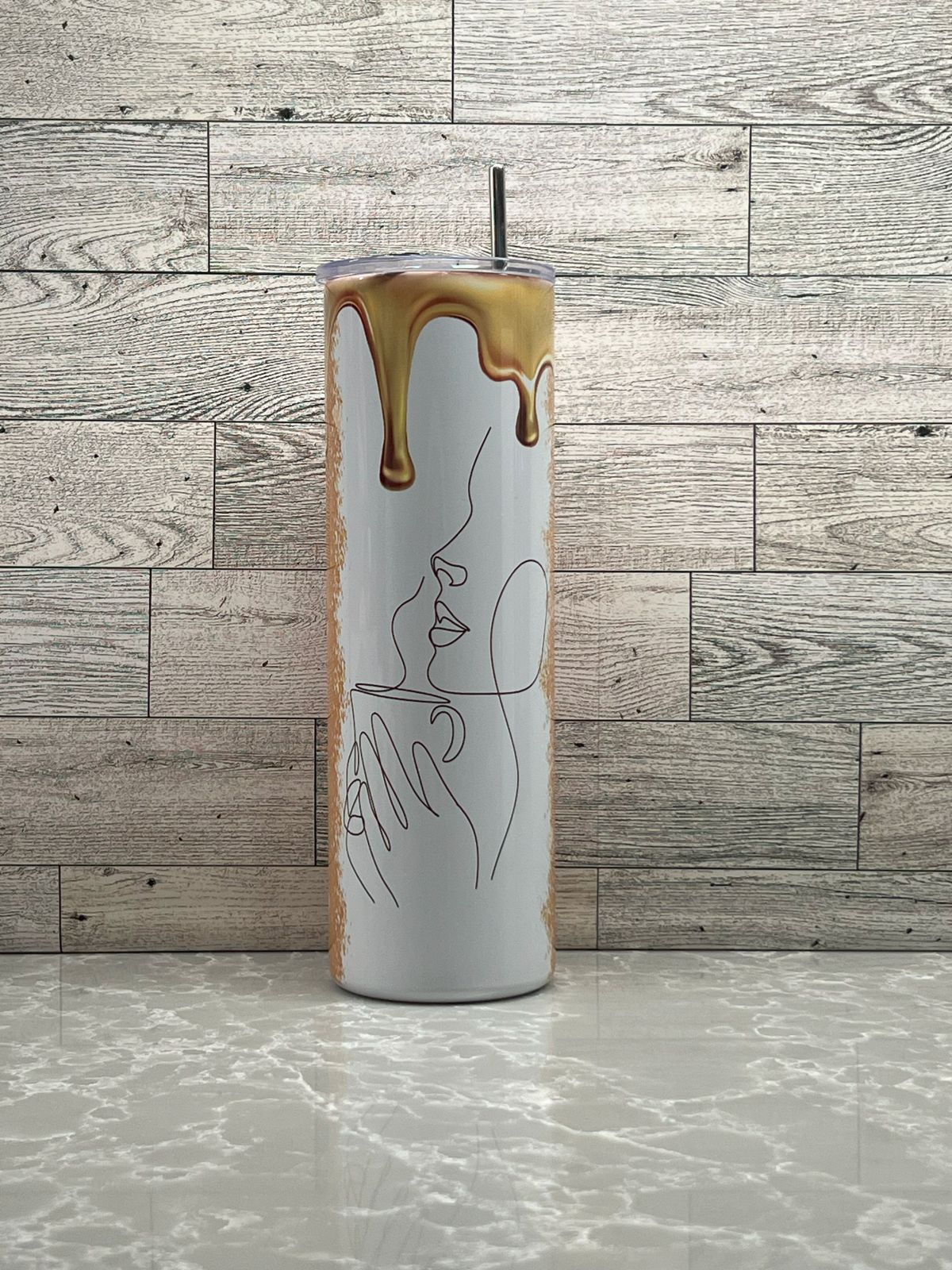 30oz Stainless Steel Tumbler "Coffee Life"