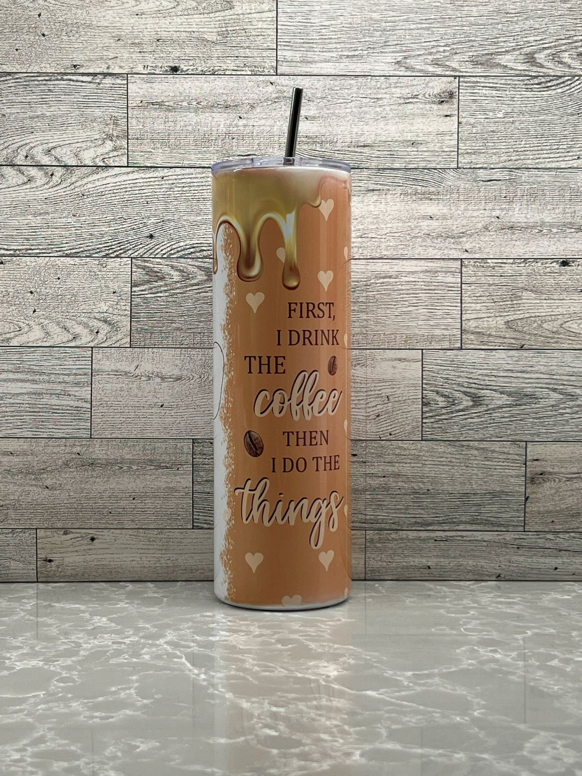 30oz Stainless Steel Tumbler "Coffee Life"