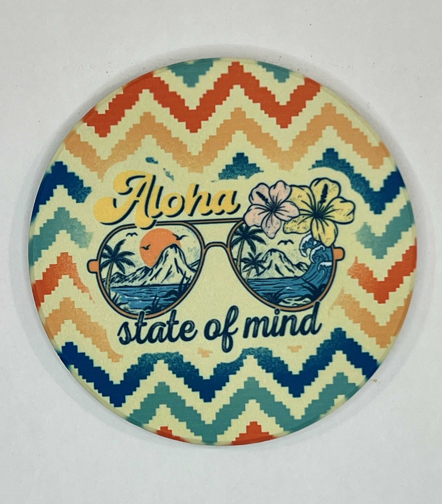 4" Round Ceramic Coaster - Beach/Vacation Theme