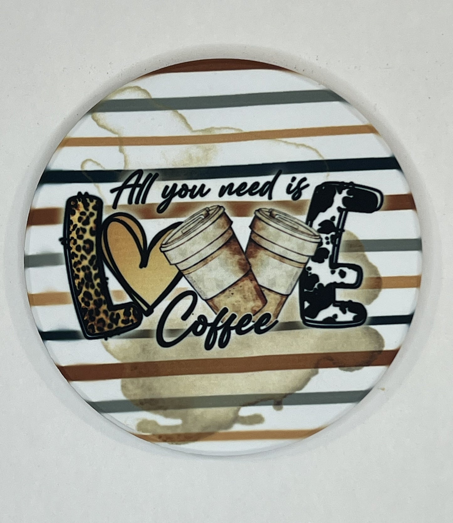 4" Round Ceramic Coaster - Drink Theme