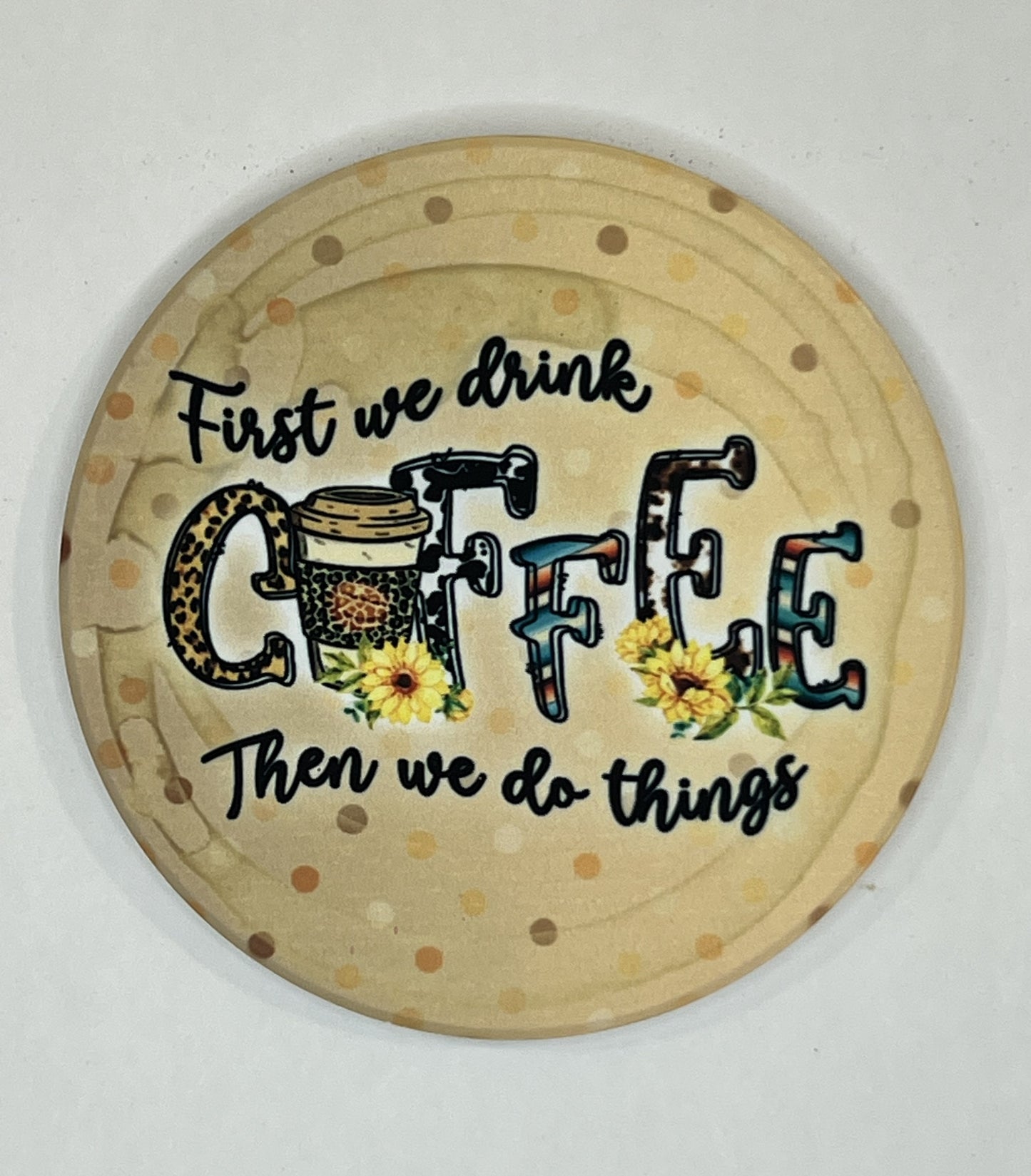 4" Round Ceramic Coaster - Drink Theme