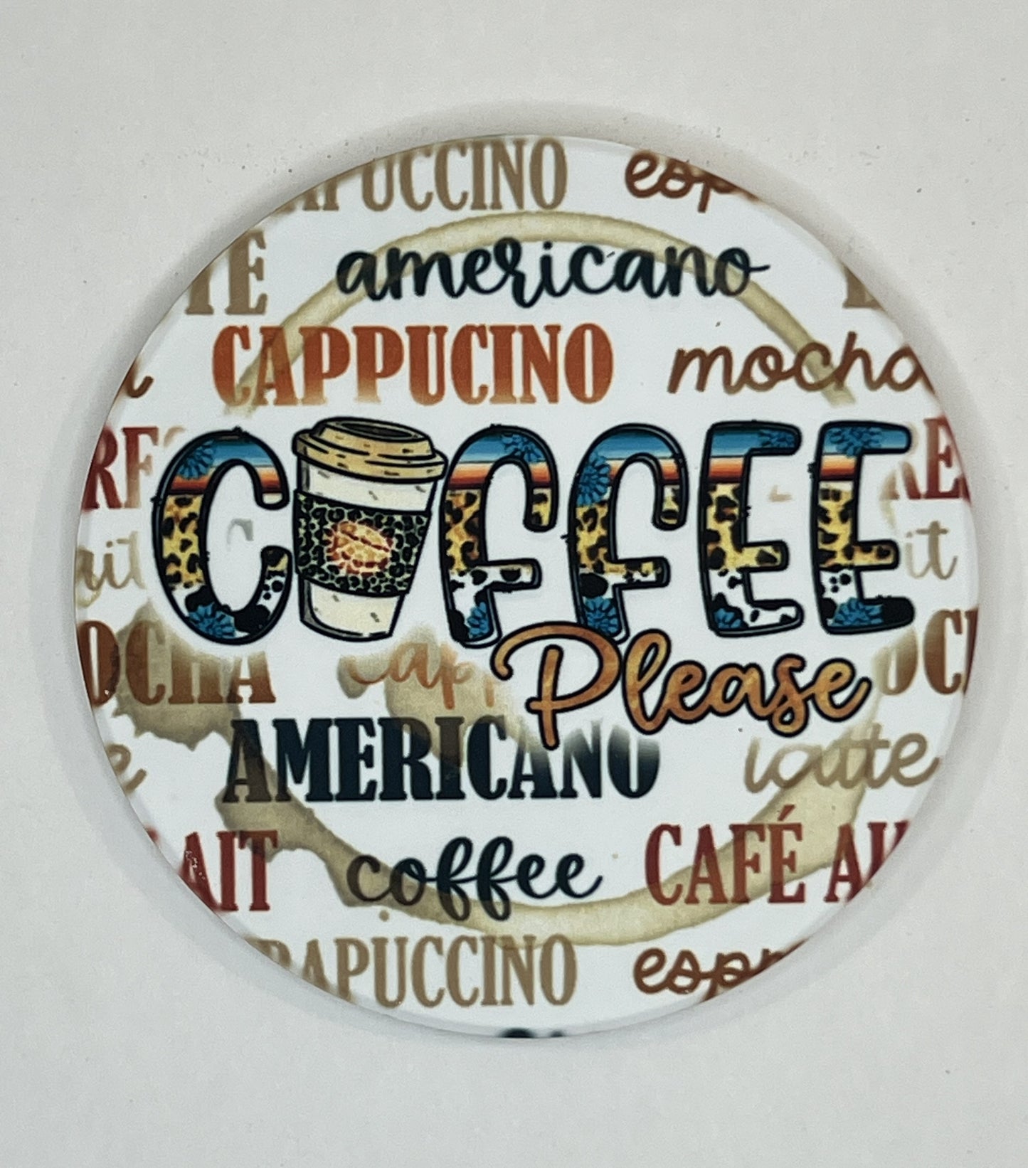 4" Round Ceramic Coaster - Drink Theme