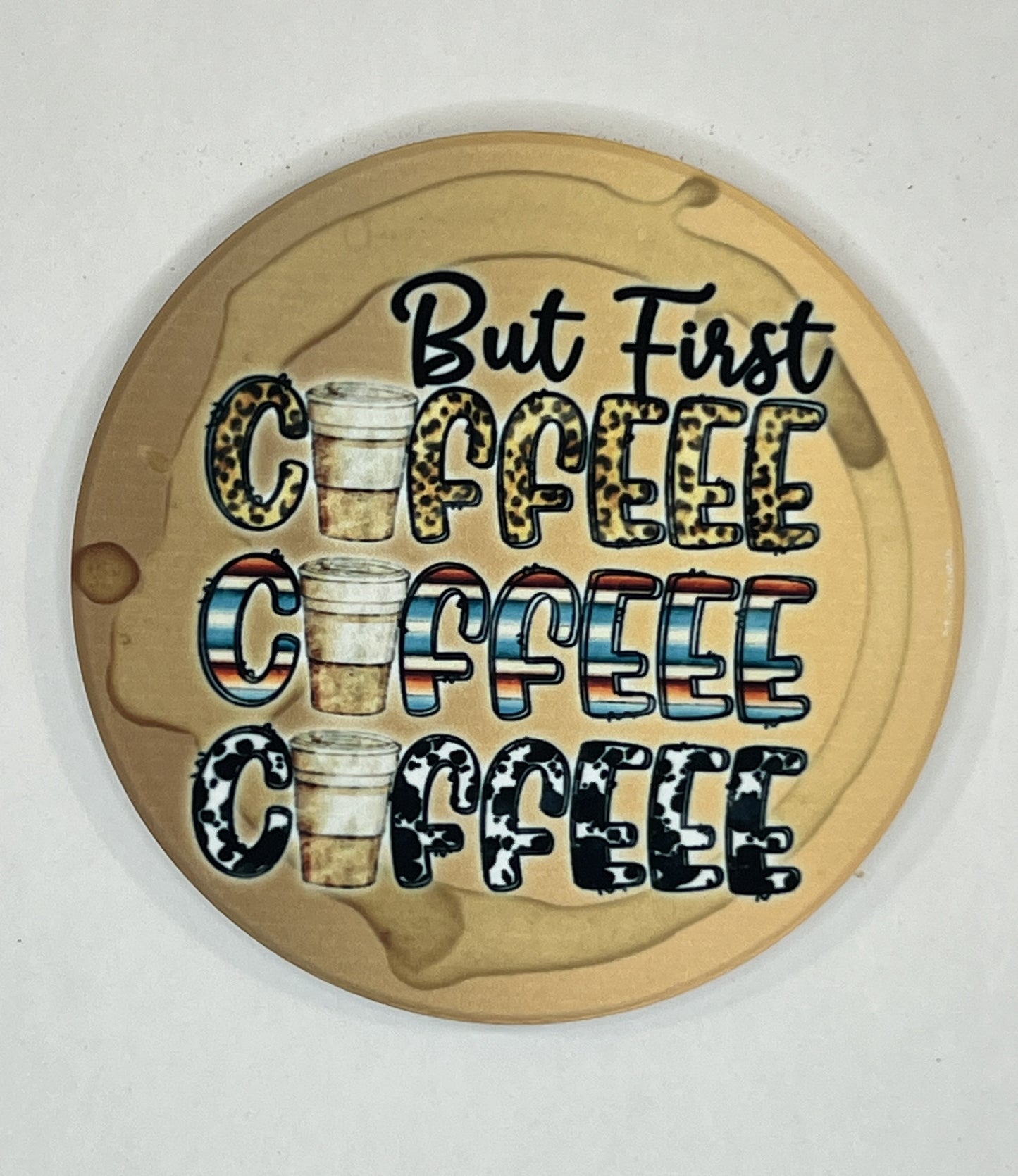 4" Round Ceramic Coaster - Drink Theme