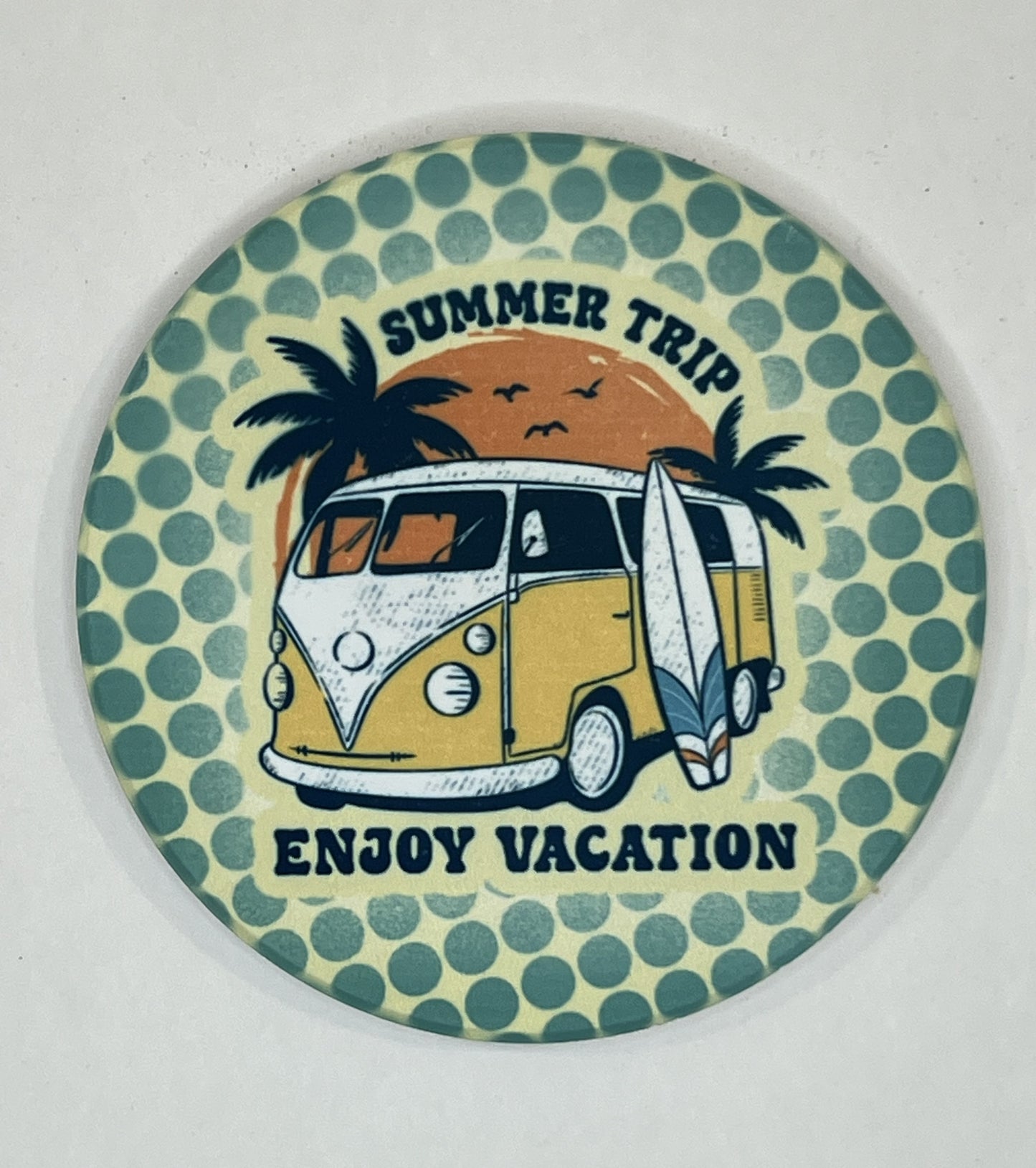 4" Round Ceramic Coaster - Beach/Vacation Theme