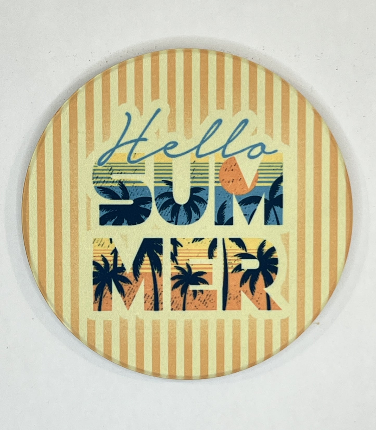 4" Round Ceramic Coaster - Beach/Vacation Theme