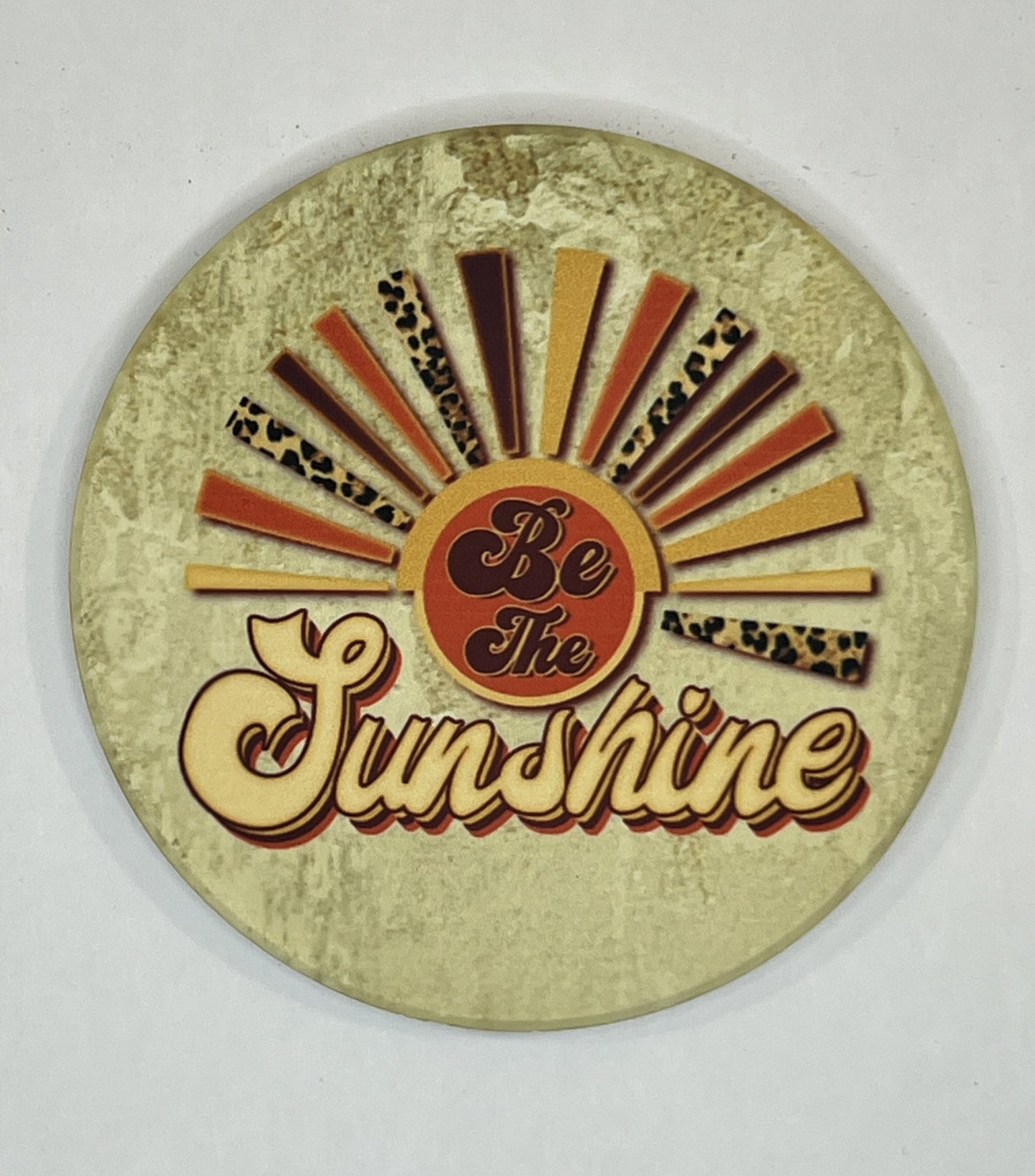 4" Round Ceramic Coaster - Boho Theme