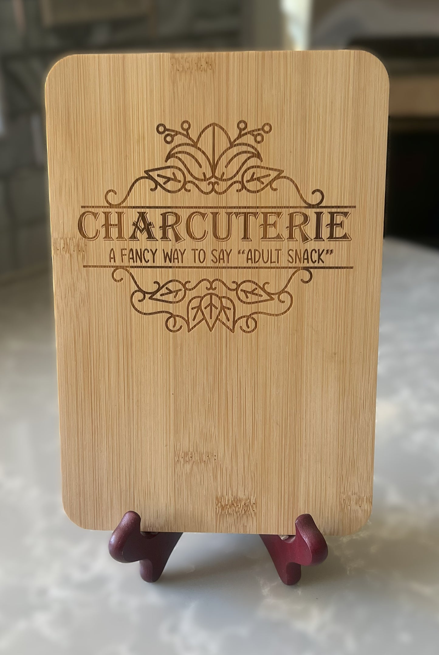Small Etched Cutting Board "Adult Snack"