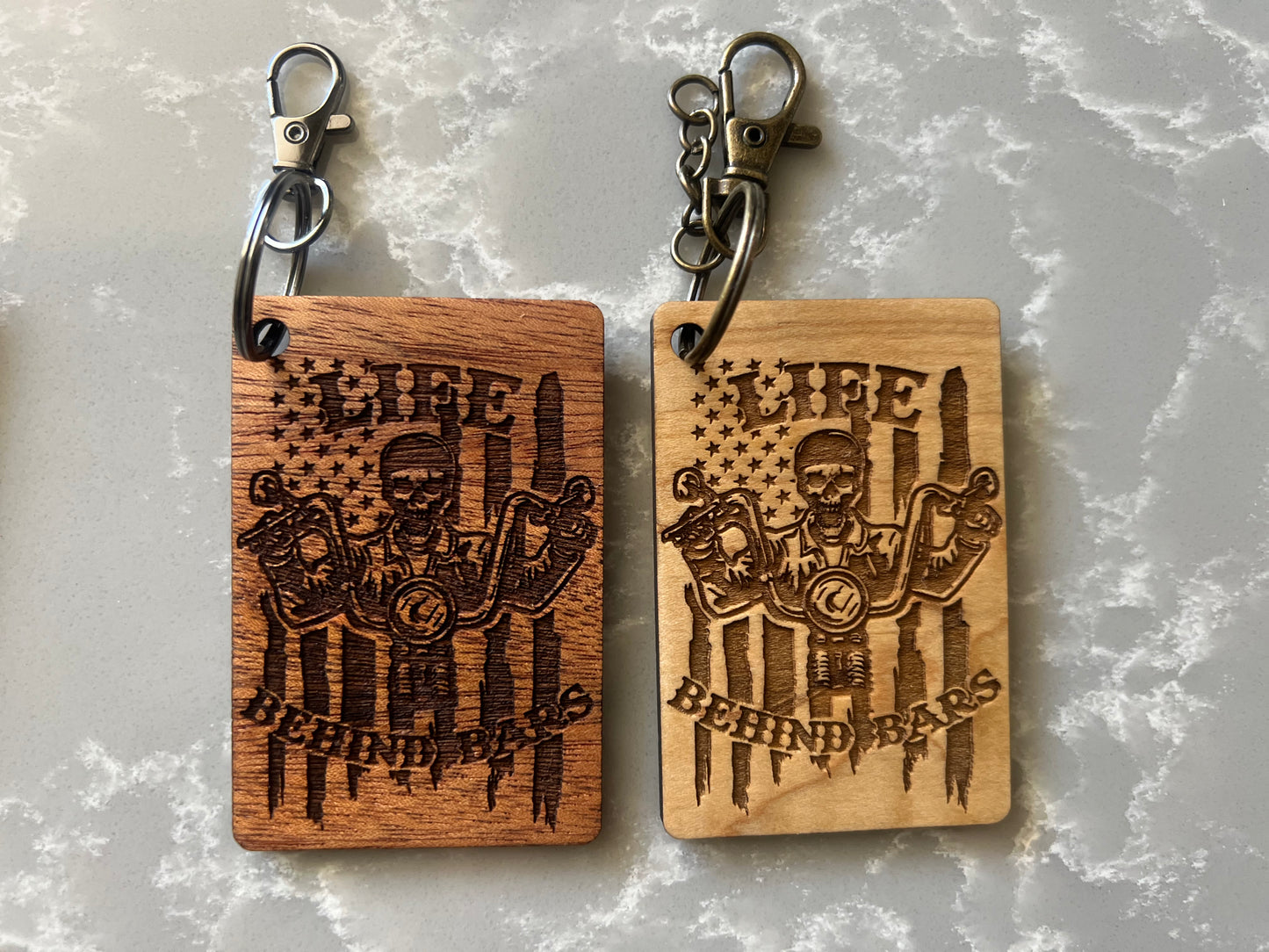 Wood Keychain - "Life Behind Bars"