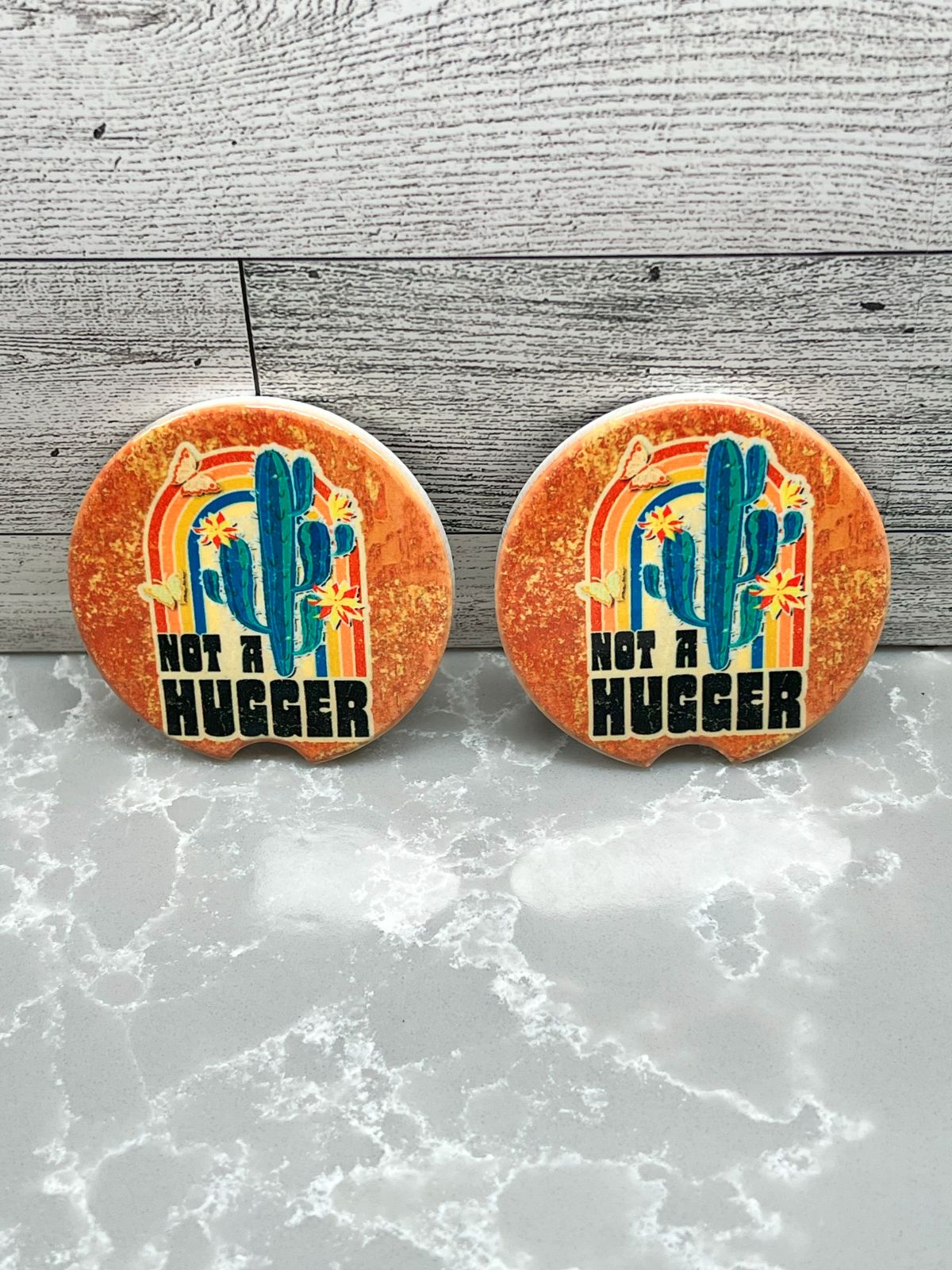 Ceramic BOHO Car Coaster "Not A Tree Hugger"