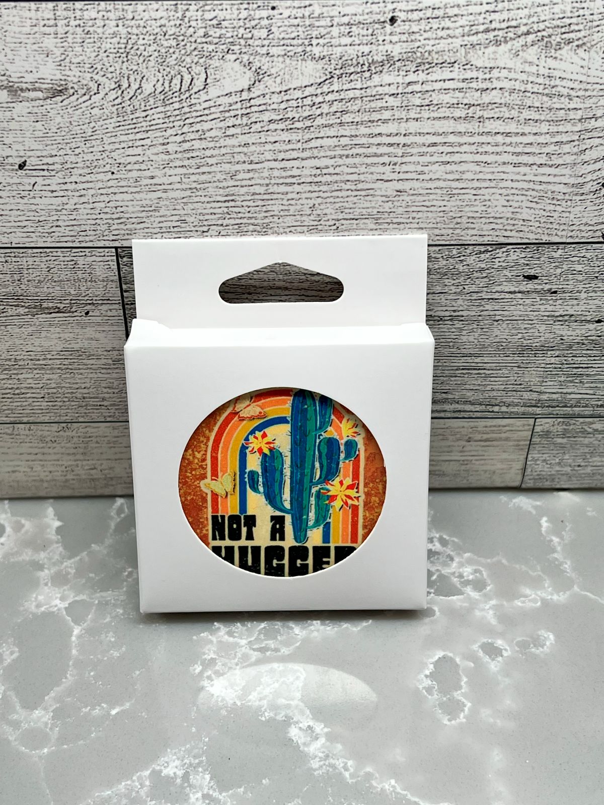 Ceramic BOHO Car Coaster "Not A Tree Hugger"