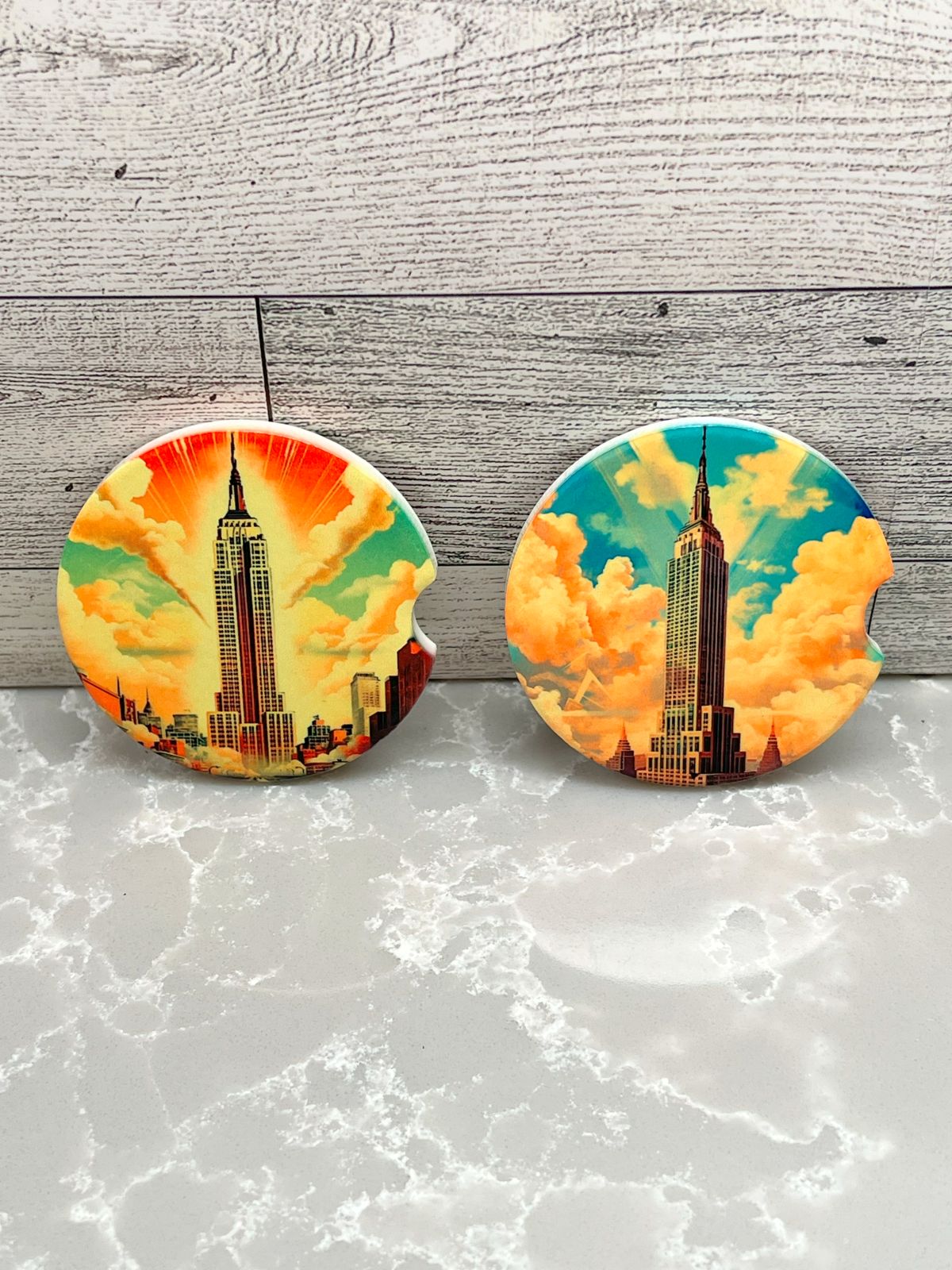 Ceramic Retro Car Coaster "Skyscraper"