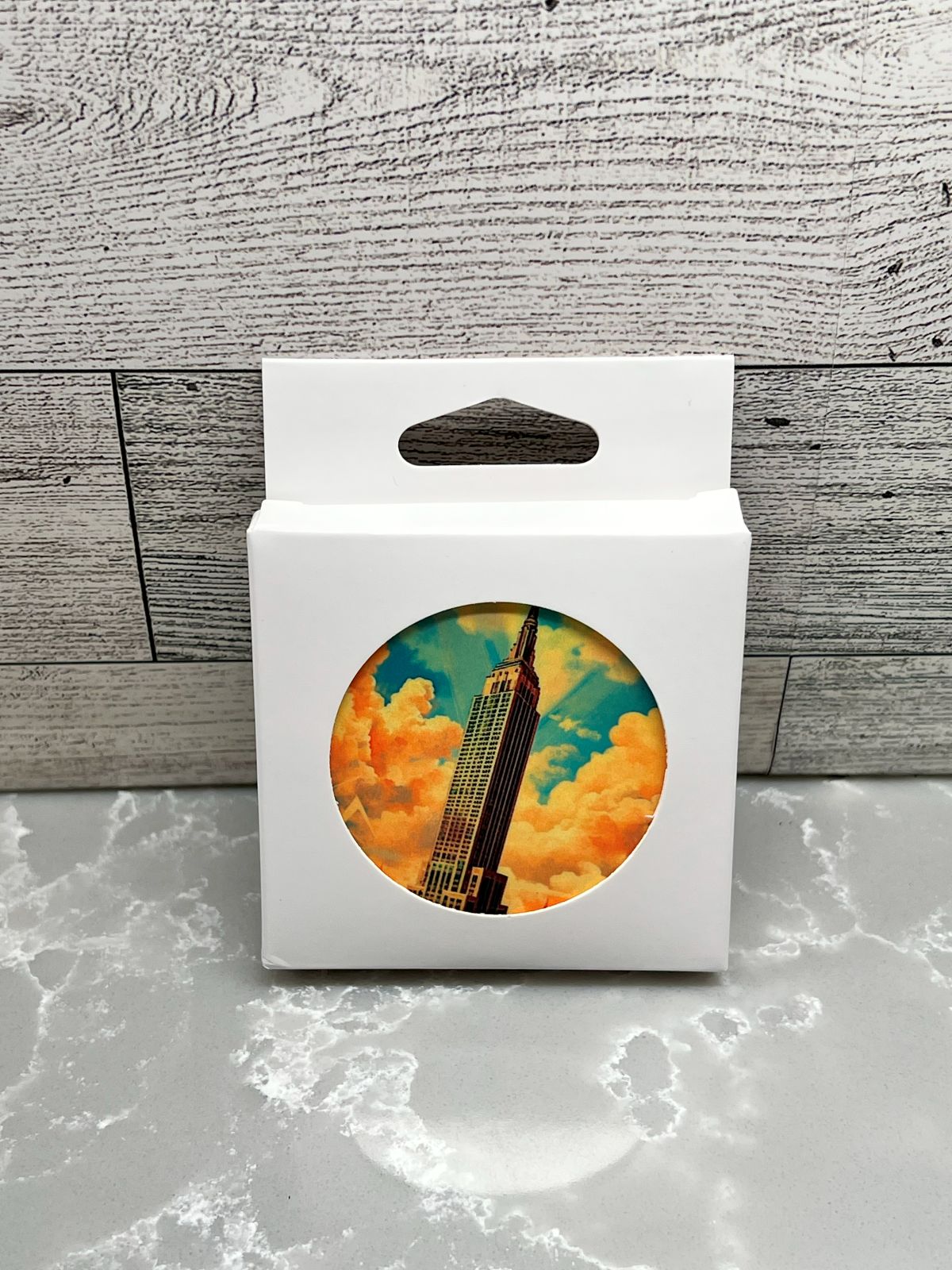 Ceramic Retro Car Coaster "Skyscraper"