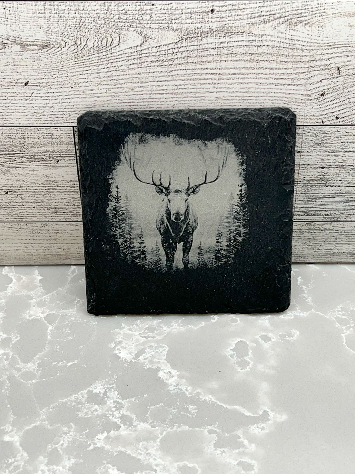 Square Slate Coaster "Nature & Animals"