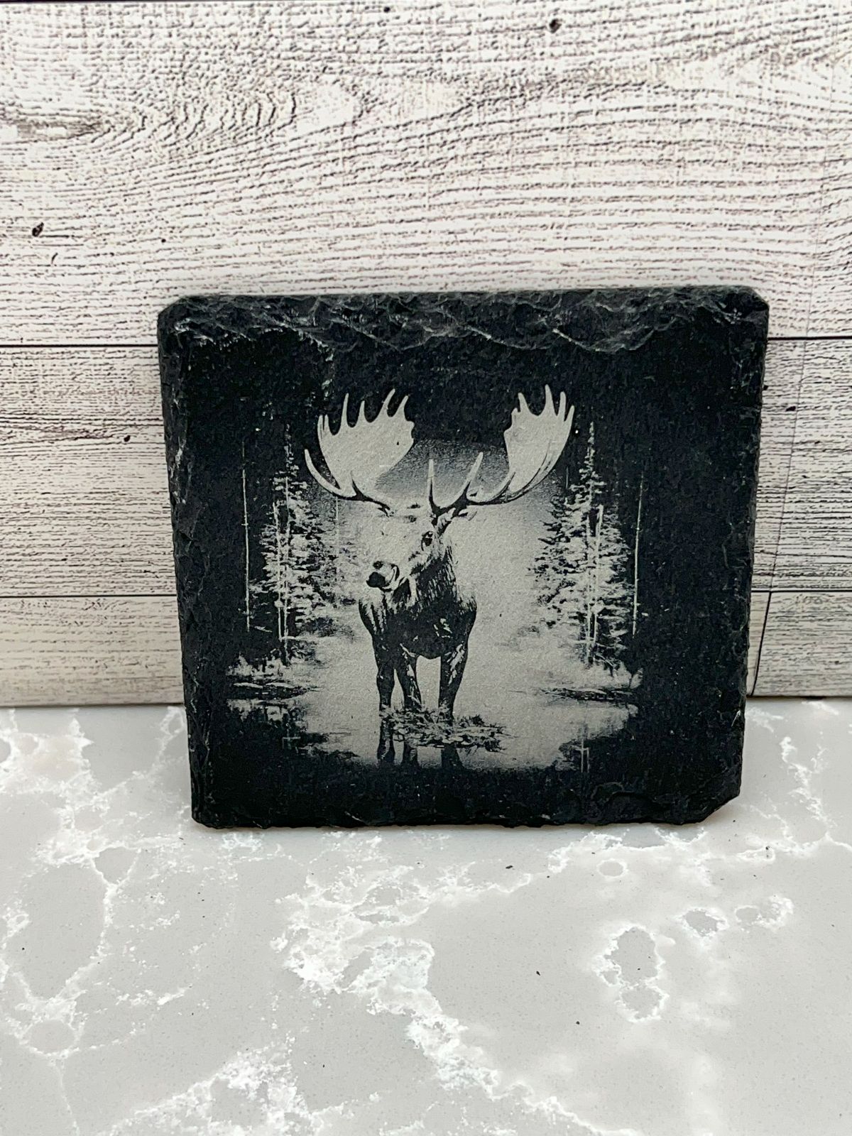 Square Slate Coaster "Nature & Animals"