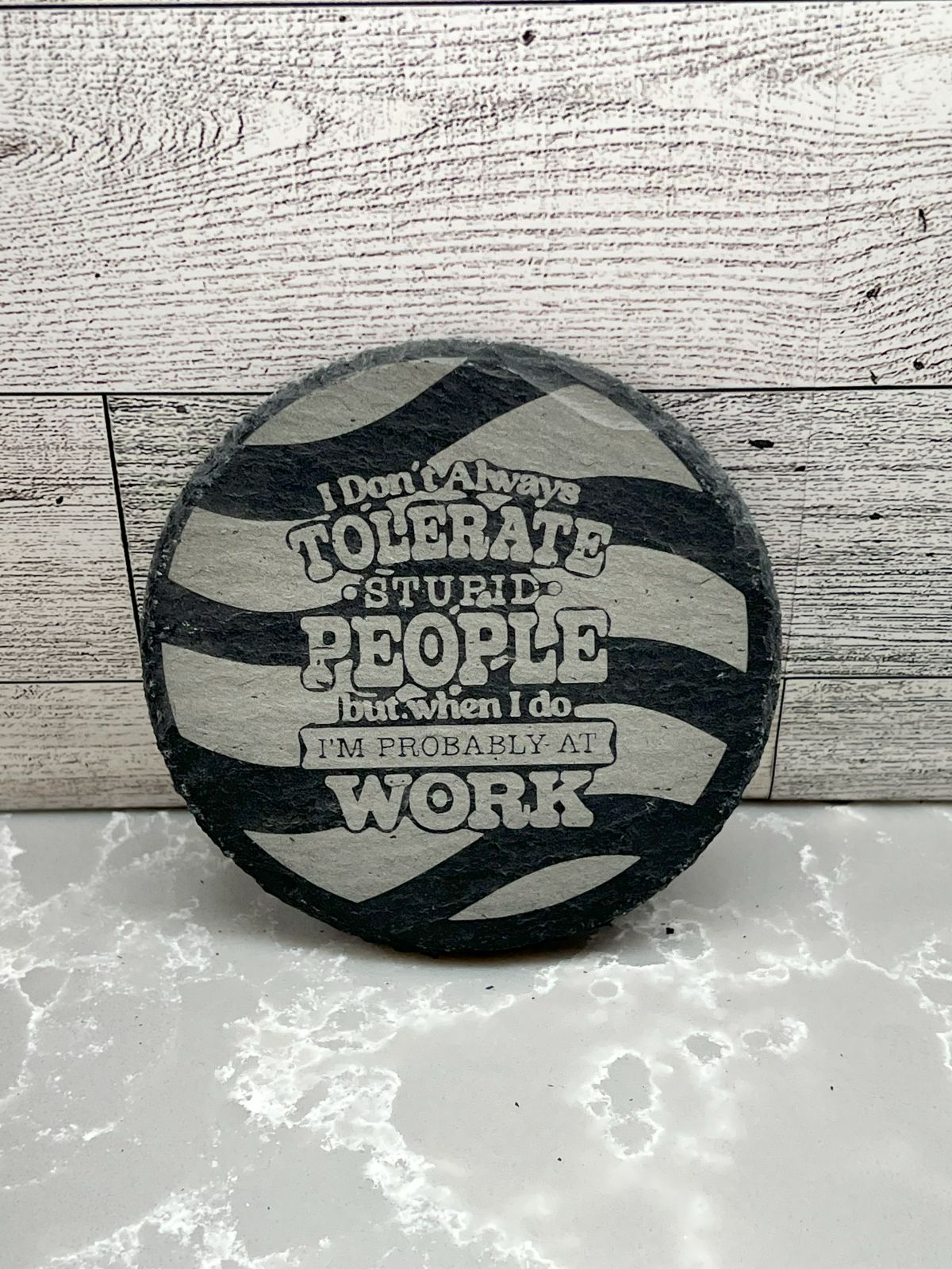 Round Slate Coaster "Saying02"