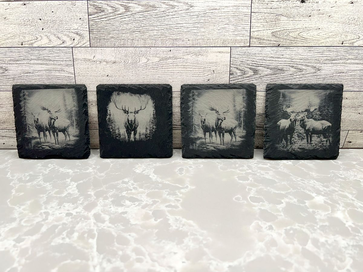 Square Slate Coaster "Nature & Animals"