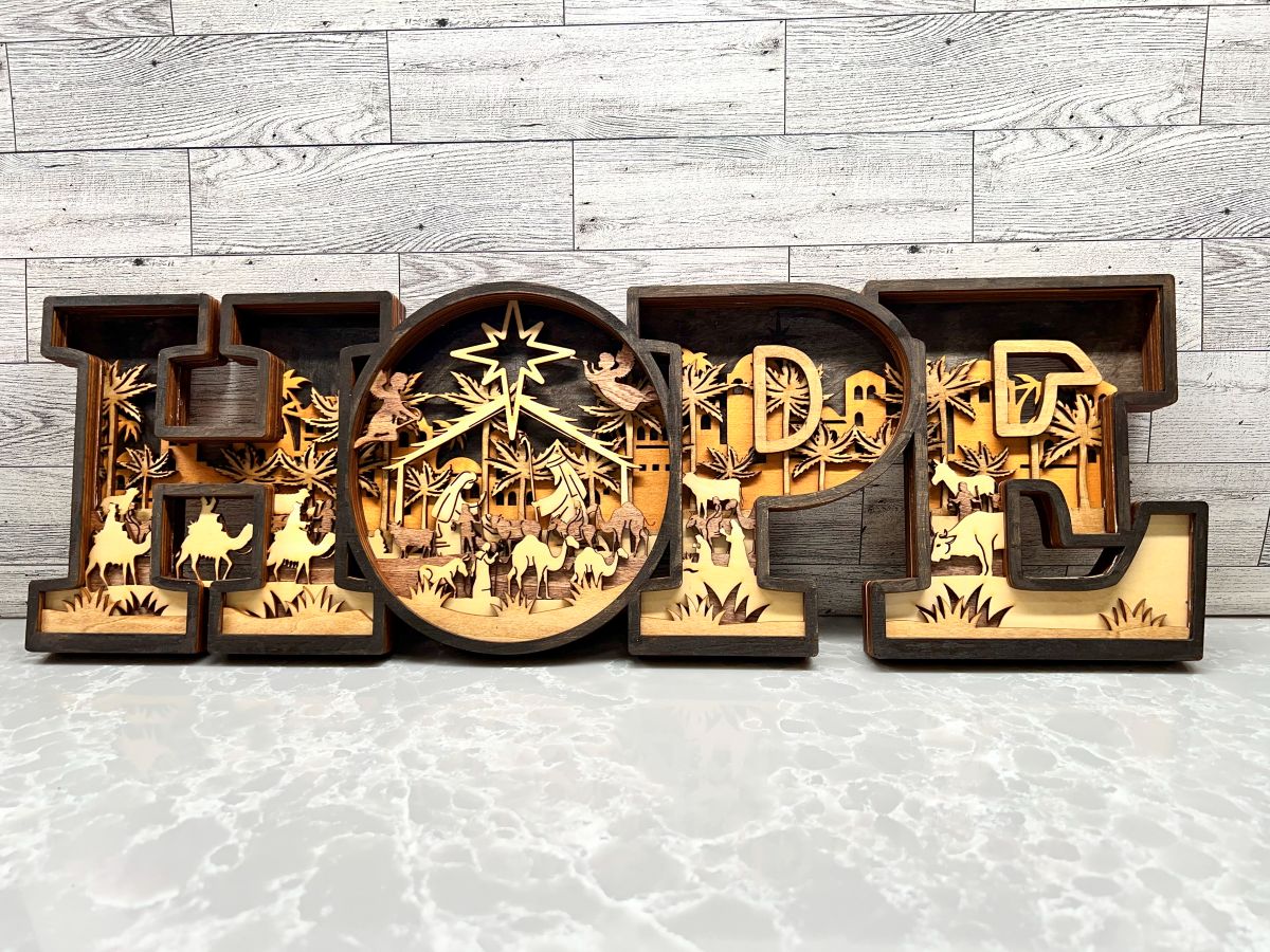 Multilayer Christmas HOPE Sign