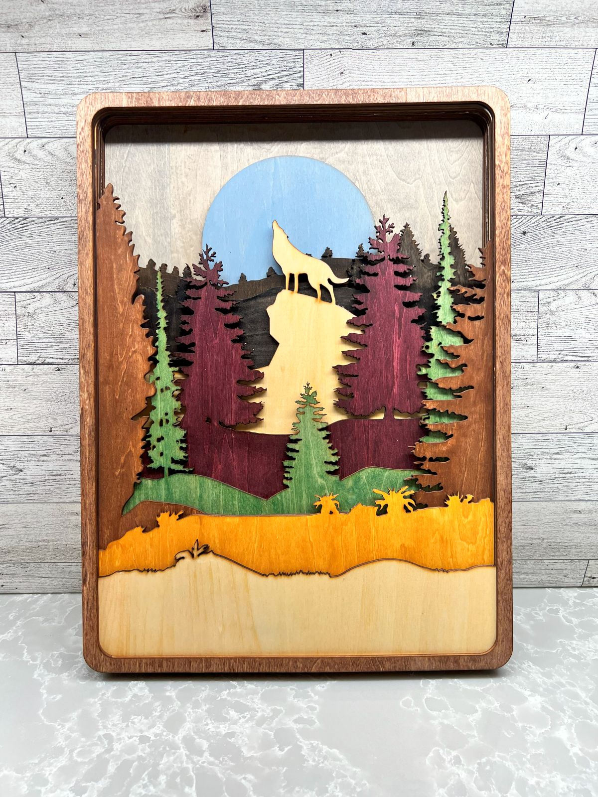 Multilayer Lrg Wolf Artwork