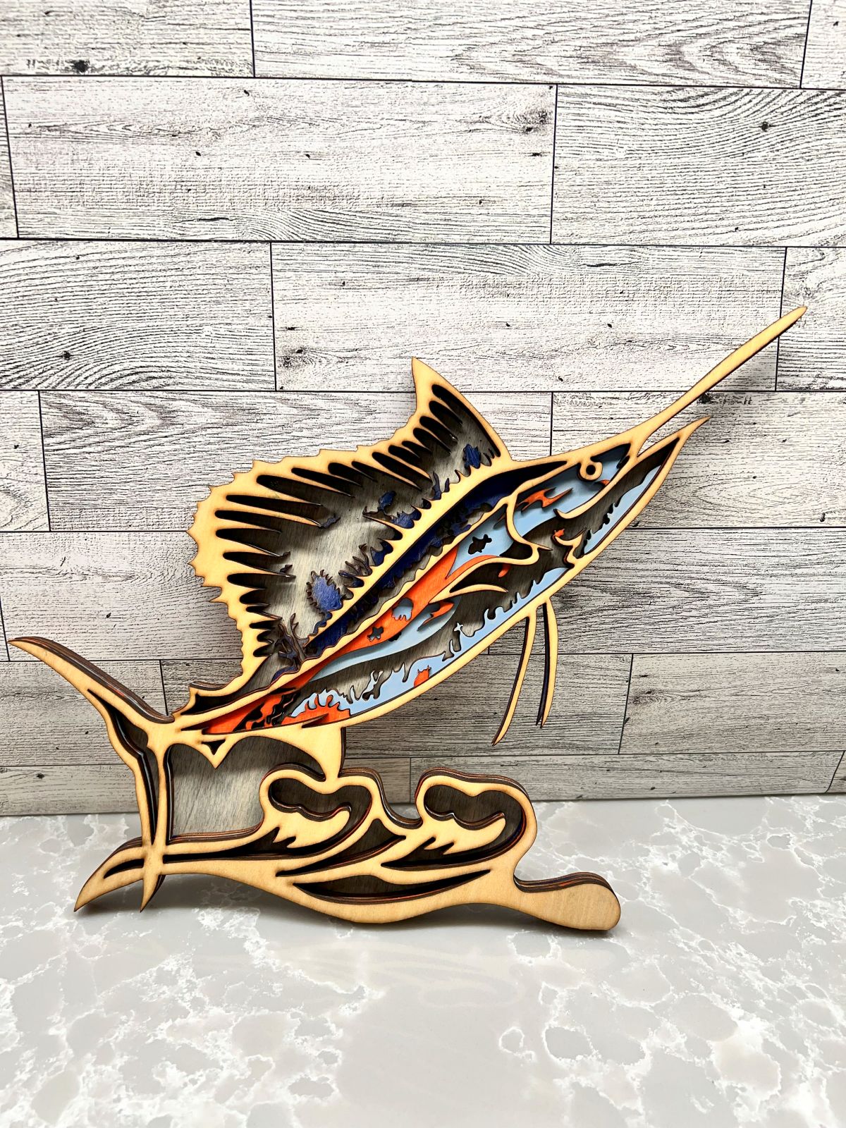 Multilayer Sword Fish Artwork