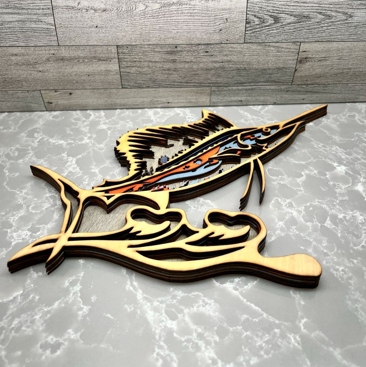 Multilayer Sword Fish Artwork