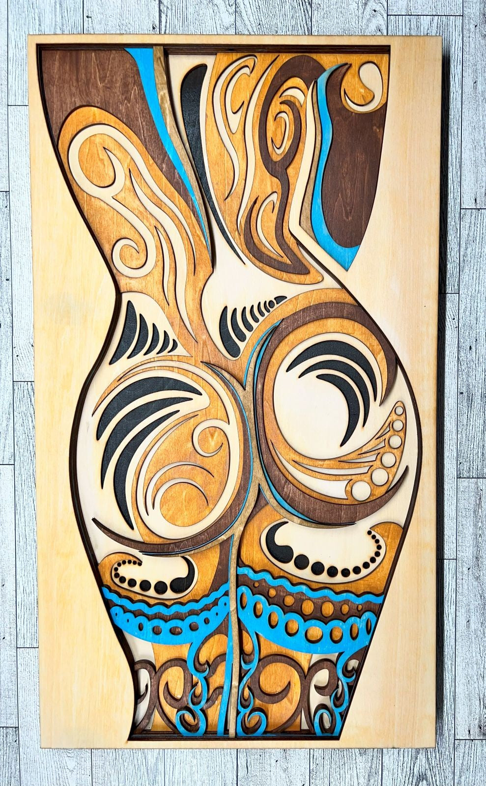Multilayer Womans Back Artwork