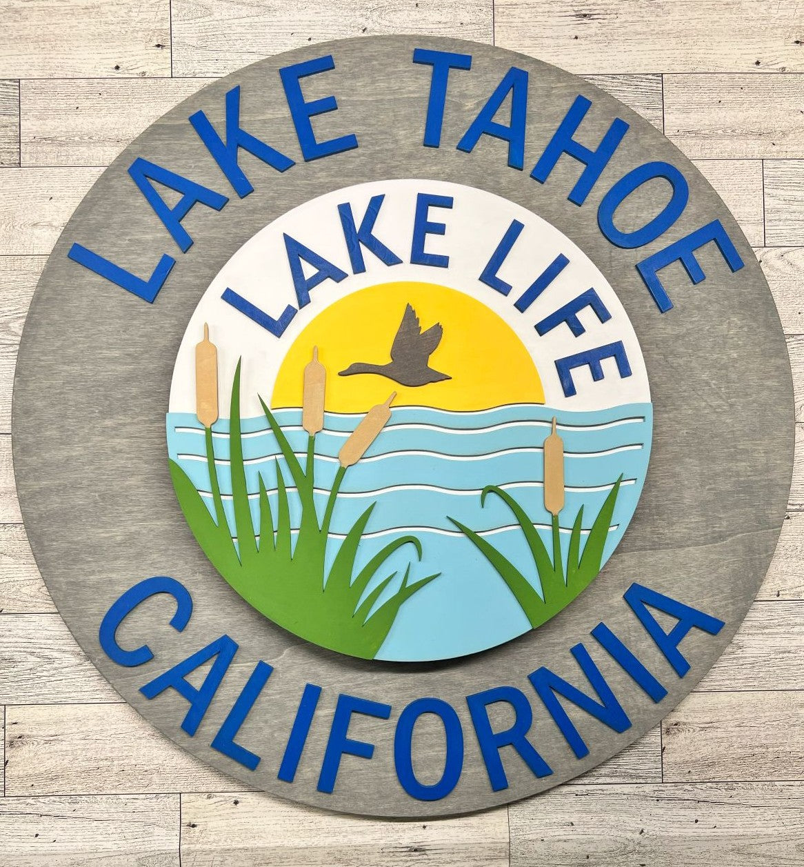 Multilayer 3D Lake Tahoe Sign