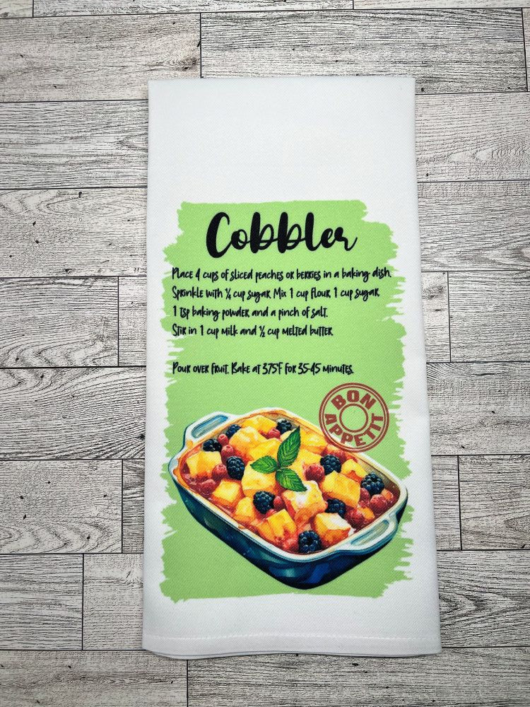 Tea Towel "Cobbler Recipe"