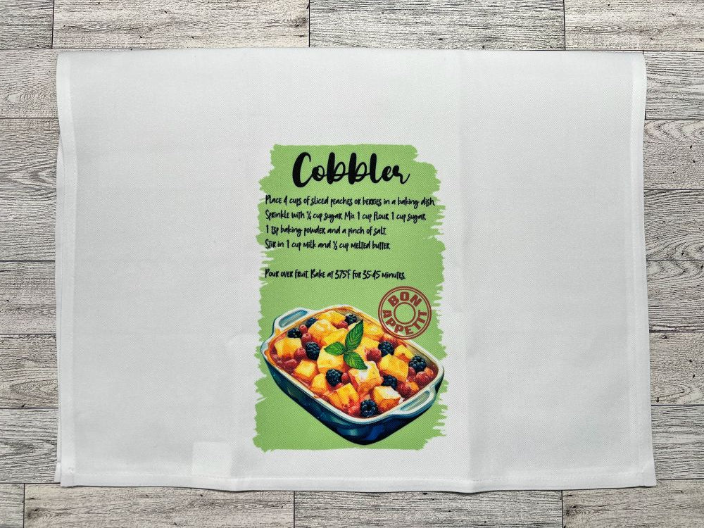 Tea Towel "Cobbler Recipe"