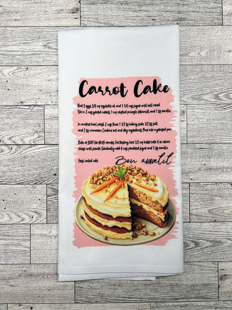 Tea Towel "Carrot Cake Recipe"