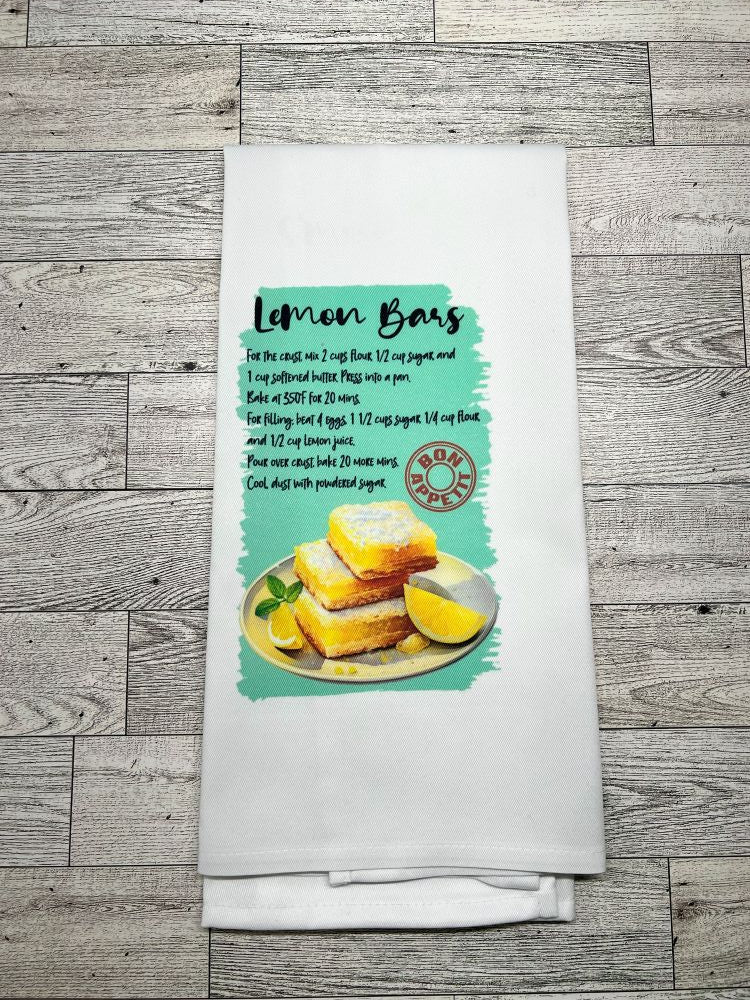 Tea Towel "Lemon Bar Recipe"