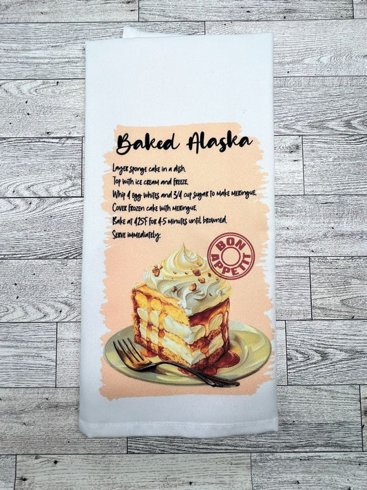 Tea Towel "Baked Alaska Recipe"