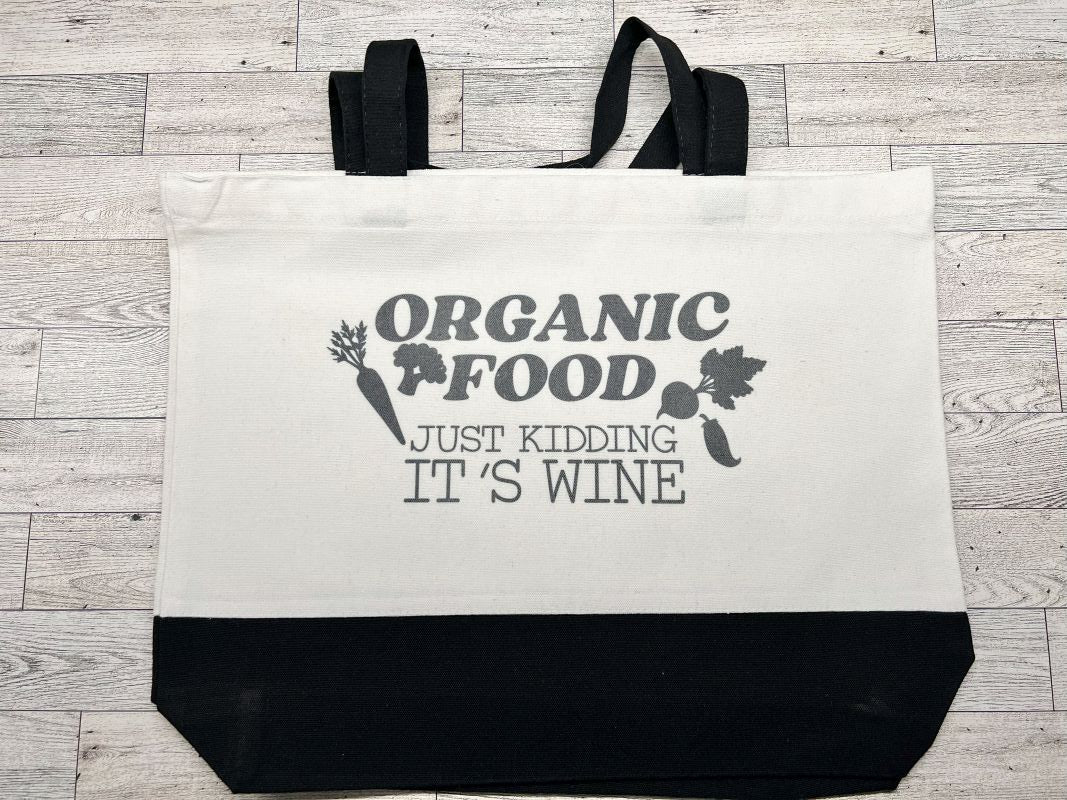 Black Designer Canva Tote Bag