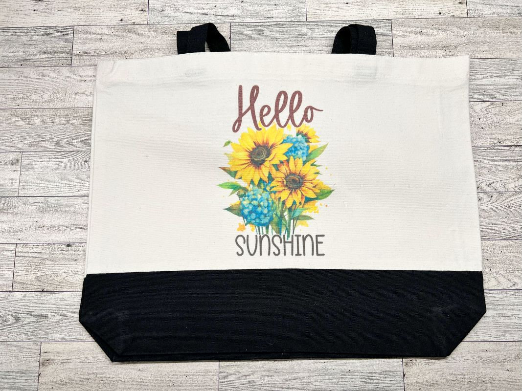 Black Designer Canva Tote Bag