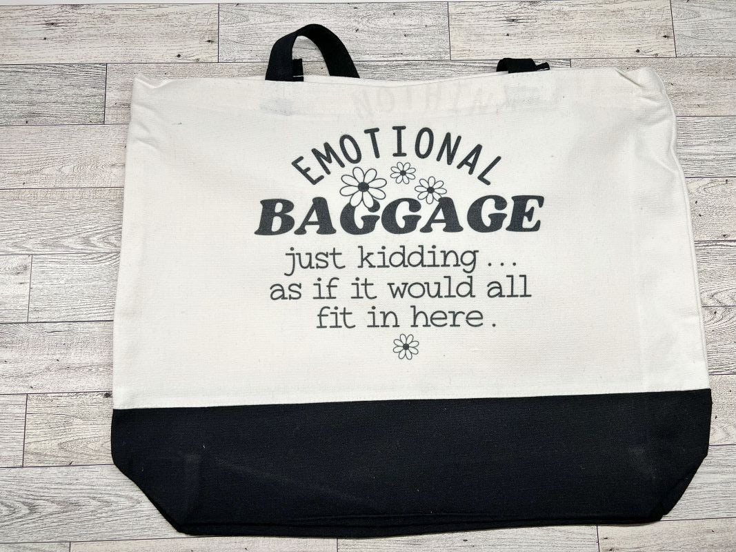 Black Designer Canva Tote Bag