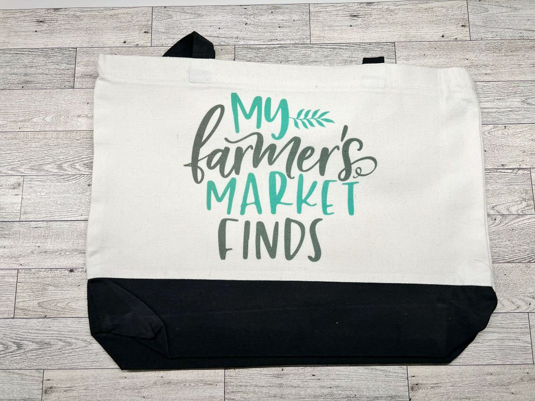 Black Designer Canva Tote Bag