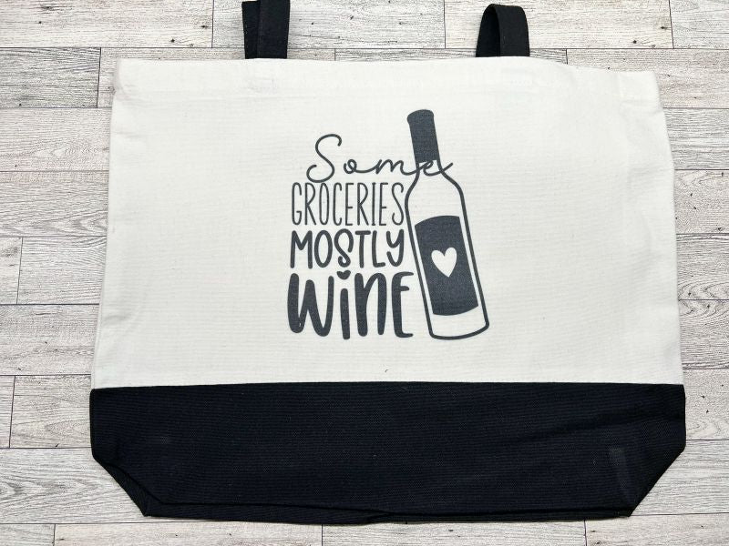Black Designer Canva Tote Bag