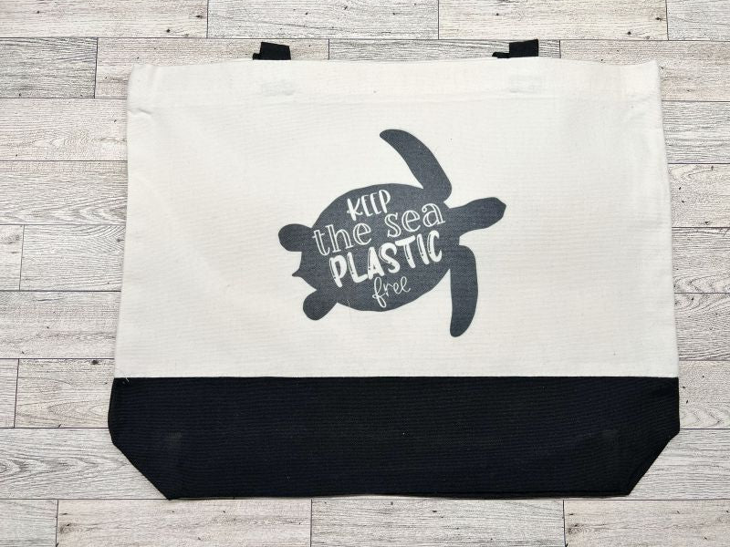 Black Designer Canva Tote Bag