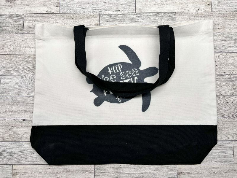 Canvas Tote "Keep the Sea Plastic free"