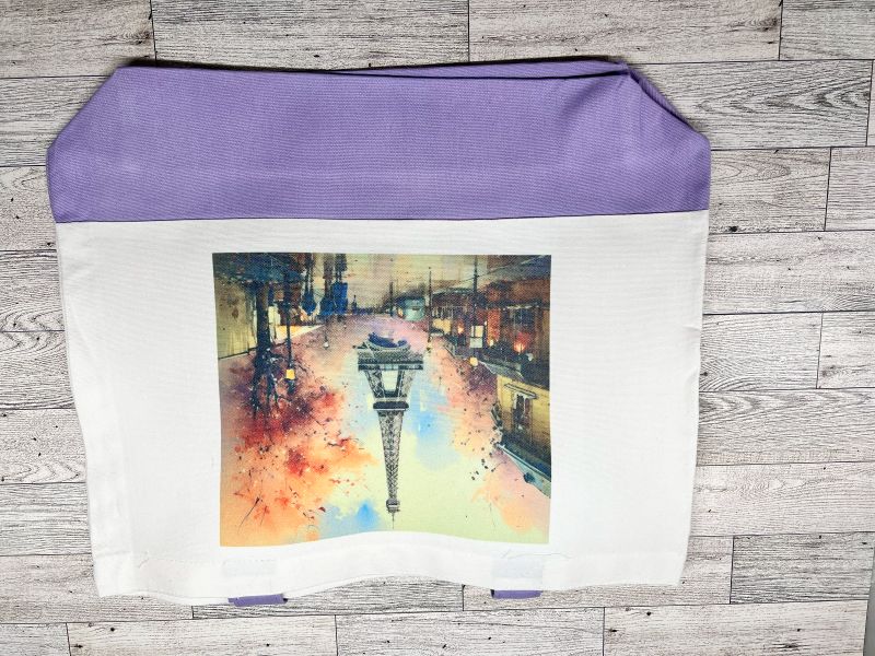 Canvas Tote "Paris Street View purple"