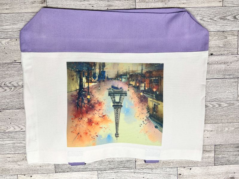 Canvas Tote "Paris Street View purple"